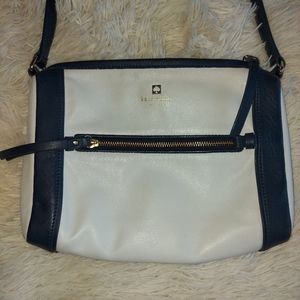 Kate Spade Navy and white crossbody bag